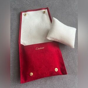 New Cartier Red Felt Love Bracelet Travel Pouch for Accessories and Jewelry